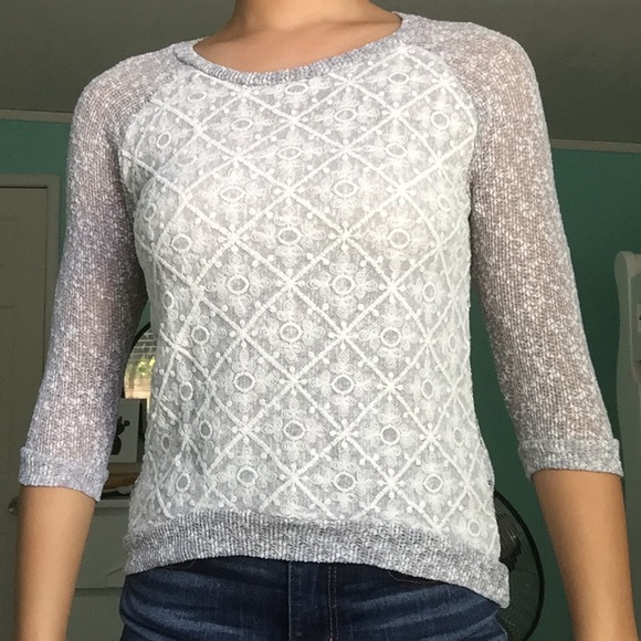 Other - Lacey Half Sleeve Grey Shirt